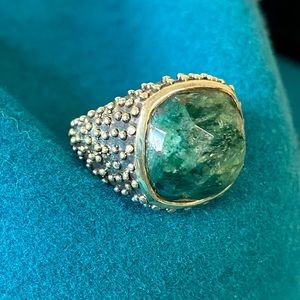 Sterling Silver and Faceted Amazonite Ring